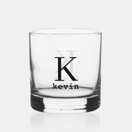 Vaso De Whiskey Monograma de nombre personalizado moderno