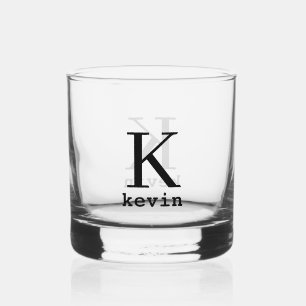 Vaso De Whiskey Monograma de nombre personalizado moderno