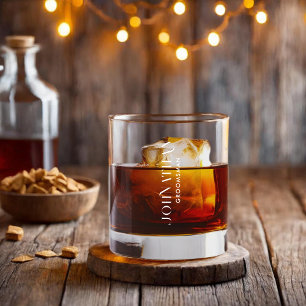 Vaso De Whiskey Monograma de Padrino de la Boda Grupo Nupcial