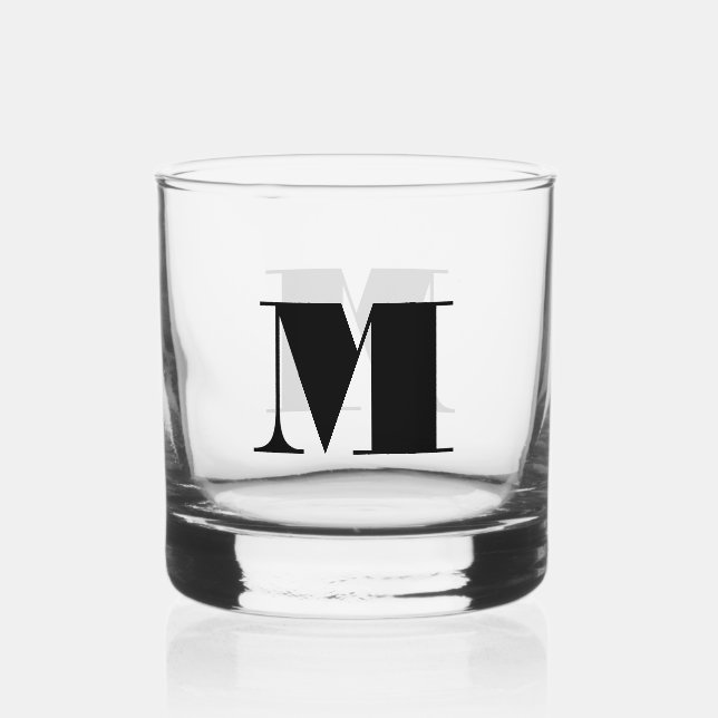 Vaso De Whiskey Monograma elegante de Moda clásica (Anverso)