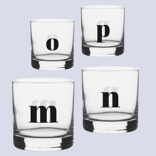 Vaso De Whiskey Monograma moderno simple personalizado inicial