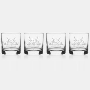 Vaso De Whiskey Monograma Nombre personalizado Ornato personalizad