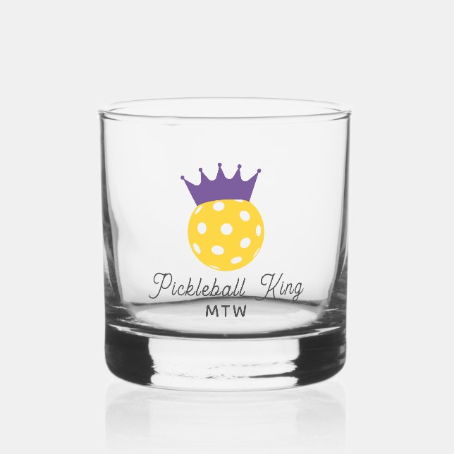 Vaso De Whiskey Monograma personalizado del rey del baloncesto div (Anverso)
