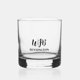 Vaso De Whiskey Monograma y nombre estilizados en negro