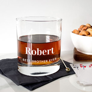 Vaso De Whiskey Monogramado al Mejor Hermano Personalizado