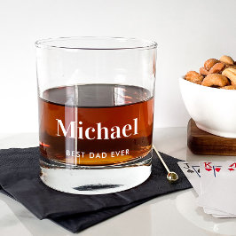 Vaso De Whiskey Monogramado al mejor papá personalizado