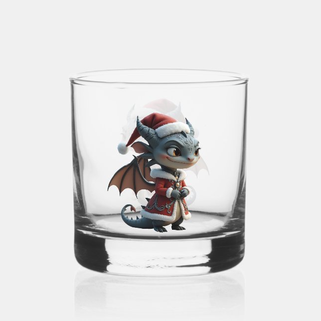 Vaso De Whiskey Moonlit Cookie Bandit – The Grey Christmas Dragon. (Anverso)