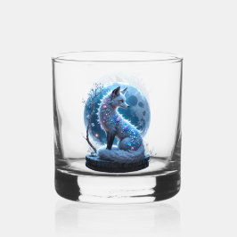 Vaso De Whiskey Moonlit Crystal Fox – Guardian of Silent Dreams. 