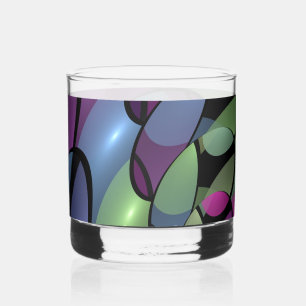 Vaso De Whiskey Movimientos coloridos Resumen Arte Fractal Trippy