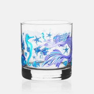 Vaso De Whiskey Mystic Mermaid Fairy Purple Creple Ceramic Tile