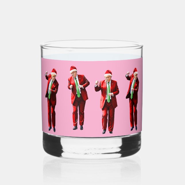 Vaso De Whiskey Navidades bailarines de Donald Trump MAGA (Reverso )