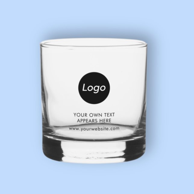 Vaso De Whiskey Negocio profesional con logotipo simple (Business Logo Whiskey Glass. Add your own corporate branding, website address and choice of text.)