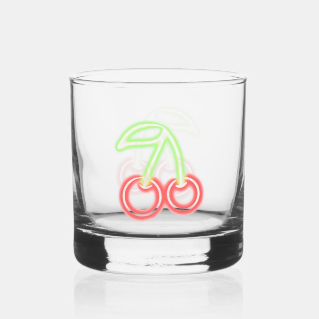 Vaso De Whiskey Neon Cherries (Anverso)