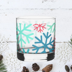 Vaso De Whiskey Nevada de medianoche - Vidrio de Rocas de Snowflak