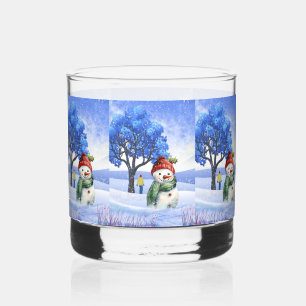 VASO DE WHISKEY NIEVE DIVERSIÓN EN UN DÍA DE INVIERNO