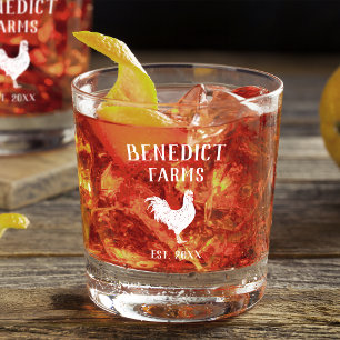 Vaso De Whiskey Nombre de granja personalizada de pollo ruso