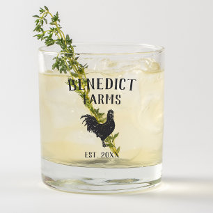 Vaso De Whiskey Nombre de granja personalizada de pollo ruso