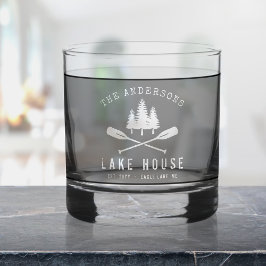 Vaso De Whiskey Nombre de la familia Lake House Oars Modern Trees