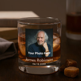 Vaso De Whiskey Nombre de monograma de fotografía personalizado