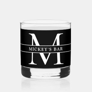 Vaso De Whiskey Nombre de monograma personalizado