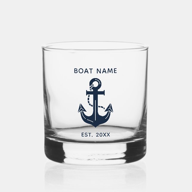 Vaso De Whiskey Nombre del barco de anclaje náutico (Anverso)
