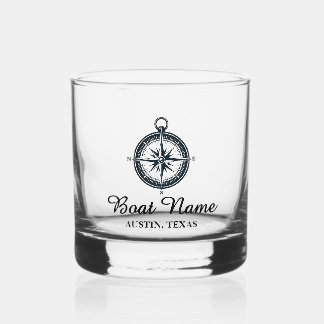 Vaso De Whiskey Nombre del barco personalizado