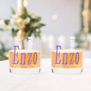 Vaso De Whiskey Nombre del Enzo de la espuma azul,