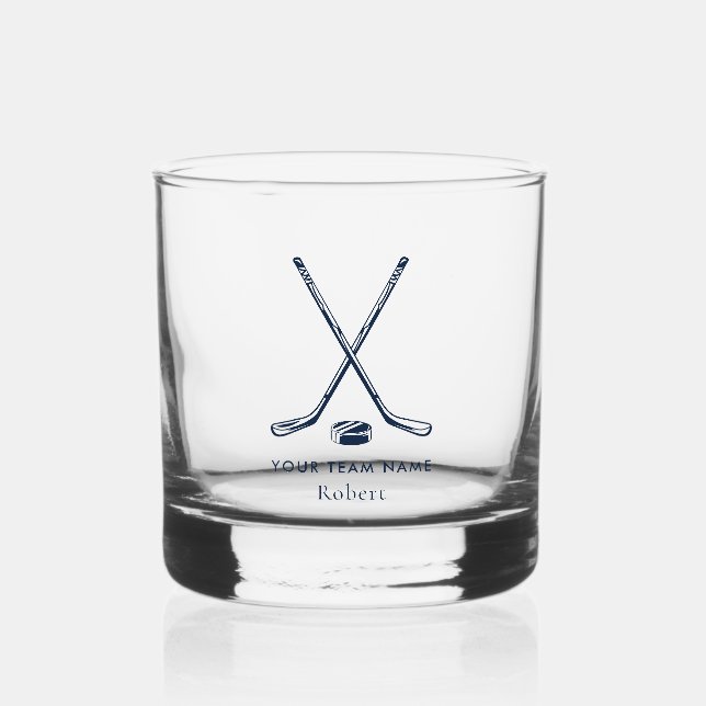 Vaso De Whiskey Nombre del equipo Regalo de hockey sobre hielo Per (Anverso)
