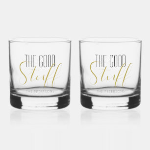 Vaso De Whiskey Nombre elegante moderno genial Cosas buenas oro ne