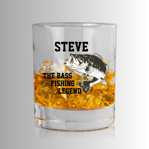 Vaso De Whiskey Nombre gracioso Bass Largemouth Bass Legend Sports