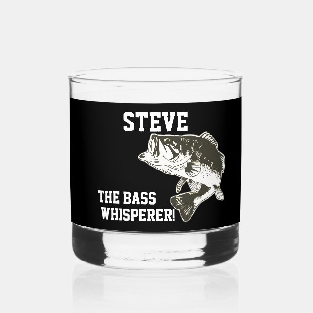 Vaso De Whiskey Nombre gracioso Bass Largemouth Bass Whisperer (Anverso)