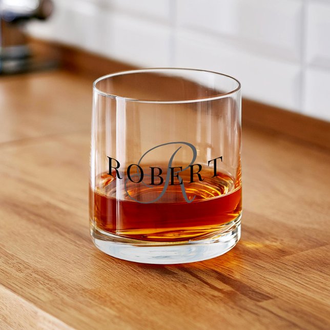 Vaso De Whiskey Nombre inicial del monograma clásico (Subido por el creador)
