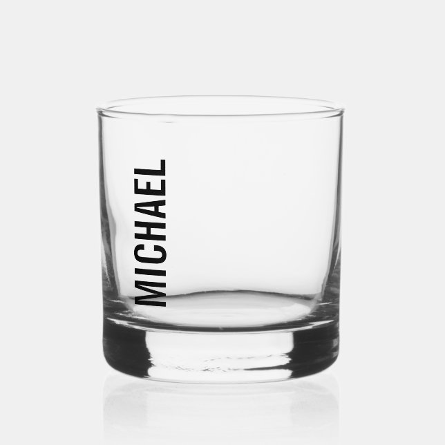 Vaso De Whiskey Nombre Minimalista personalizado moderno (Anverso)