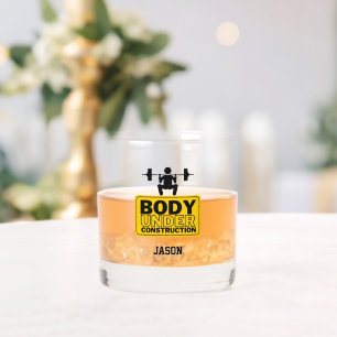 Vaso De Whiskey Nombre personalizado de cuerpo bajo construcción