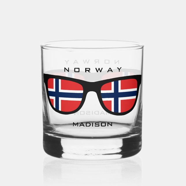 Vaso De Whiskey Nombre personalizado de los tonos noruegos (Anverso)