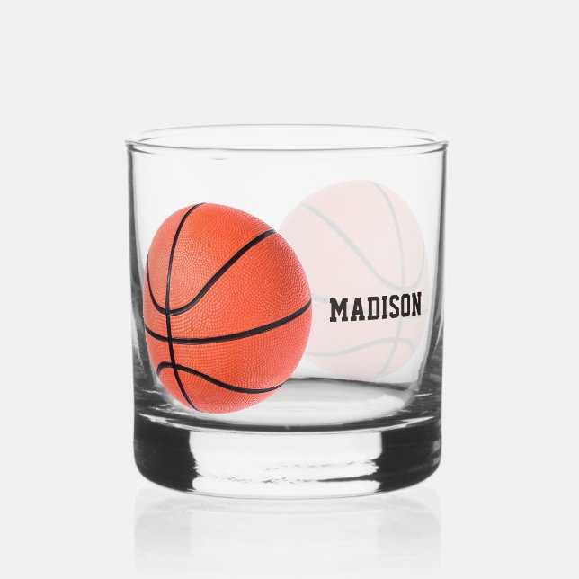 Vaso De Whiskey Nombre personalizado del baloncesto (Anverso)