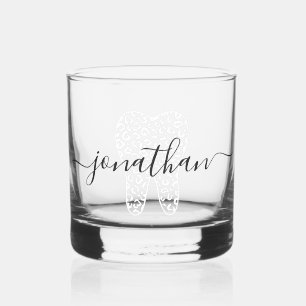 Vaso De Whiskey Nombre personalizado Dental Leopard Print Tooth Gi