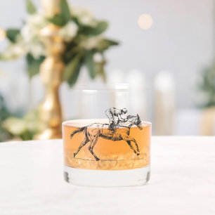 Vaso De Whiskey Nombre personalizado ecuestre moderno Racehorse