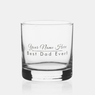 Vaso De Whiskey Nombre Personalizado Mejor Padre Siempre Elegante