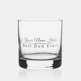 Vaso De Whiskey Nombre Personalizado Mejor Padre Siempre Elegante