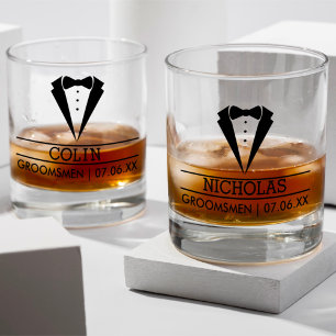 Vaso De Whiskey Nombre personalizado moderno de los Groomsmen con 