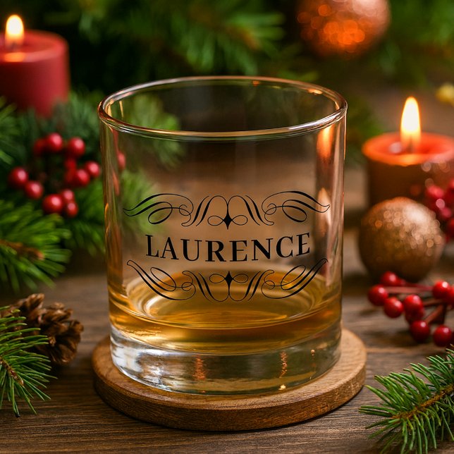 Vaso De Whiskey Nombre personalizado sofisticado en letra cursiva  (Subido por el creador)