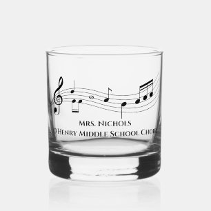 Vaso De Whiskey Notas musicales del profesor de música personaliza