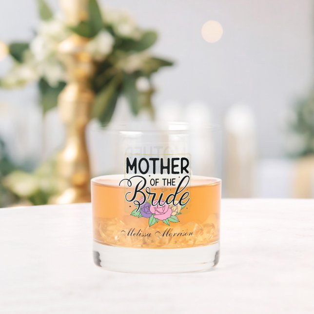 Vaso De Whiskey Novia elegante Madre añada Boda de nombre (Insitu (Boda))