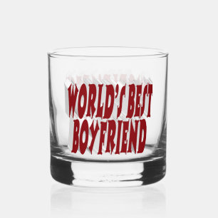 Vaso De Whiskey Novio con media tipografía de Borgoña