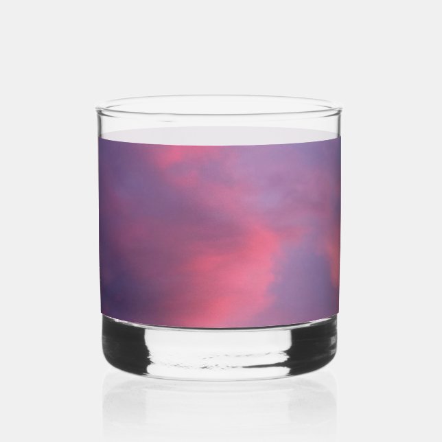 Vaso De Whiskey Nubes Rosadas Azules (Reverso )
