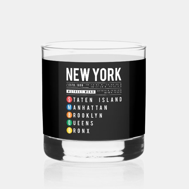 Vaso De Whiskey Nuevos 5 distritos de York (Anverso)