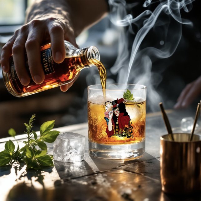 Vaso De Whiskey Octopus negro victoriano rojo Steampunk (Subido por el creador)