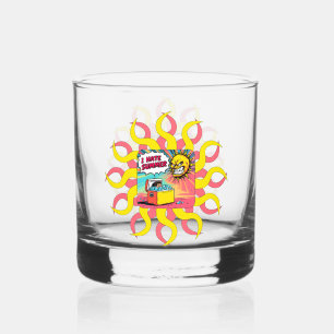 Vaso De Whiskey ¡Odio el verano! Ilustración divertida de estilo c
