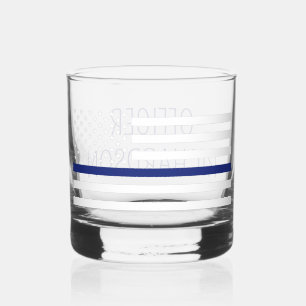 Vaso De Whiskey Oficial de policía personalizado Bandera delgada d